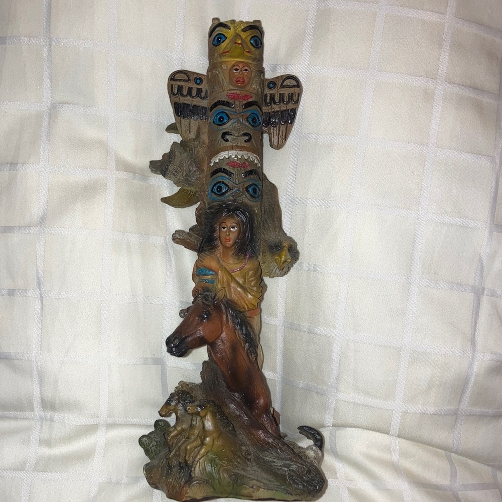Native American Totem Pole Sculpture